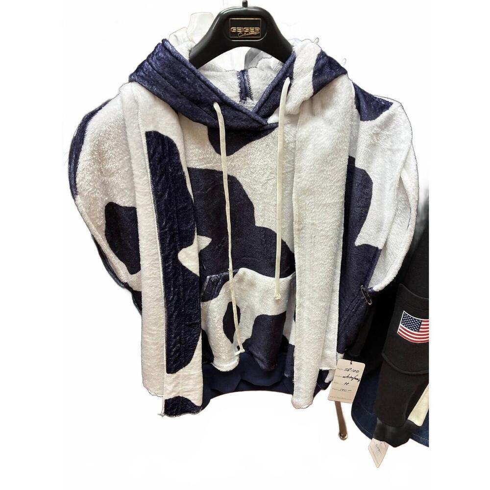 NEW SPEED SPORT unisex - sleeveless hoodie with color print in white